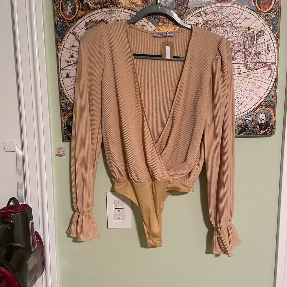 ‼️LONG SLEEVE DEEP V BODYSUIT‼️